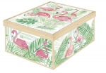 Aufbewahrungsbox Lavatelli Collection Behlter Flamingos, Karton, mehrfarbig, 39 x 50 x 24 cm